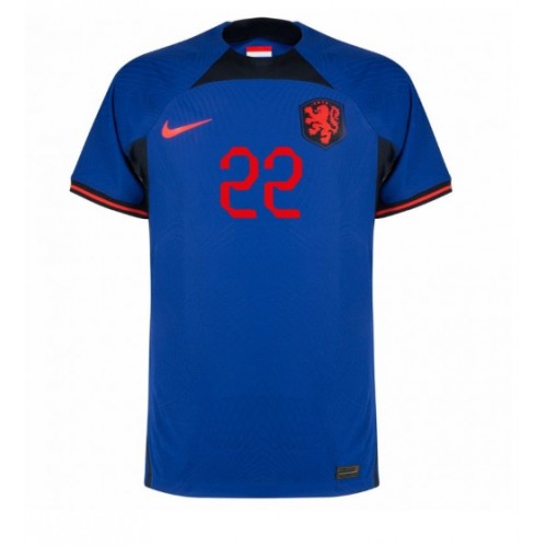 Holland Denzel Dumfries #22 Replika Udebanetrøje VM 2022 Kortærmet